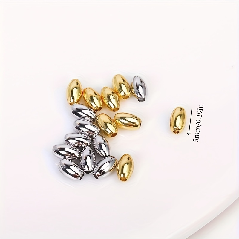 50pcs Brass 18K Gold Plated Oval Spacer Beads for Jewellery Making